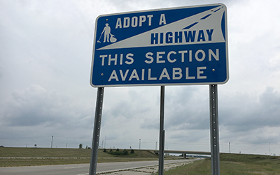 Photo of Adopt a Highway sign.